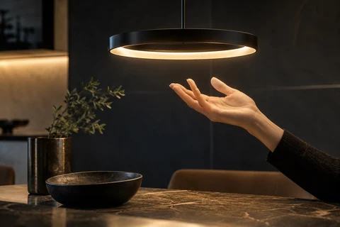 Nghiên cứu hình khối — Khoảng cách giữa bàn tay và nguồn sáng trở thành một phần trải nghiệm.